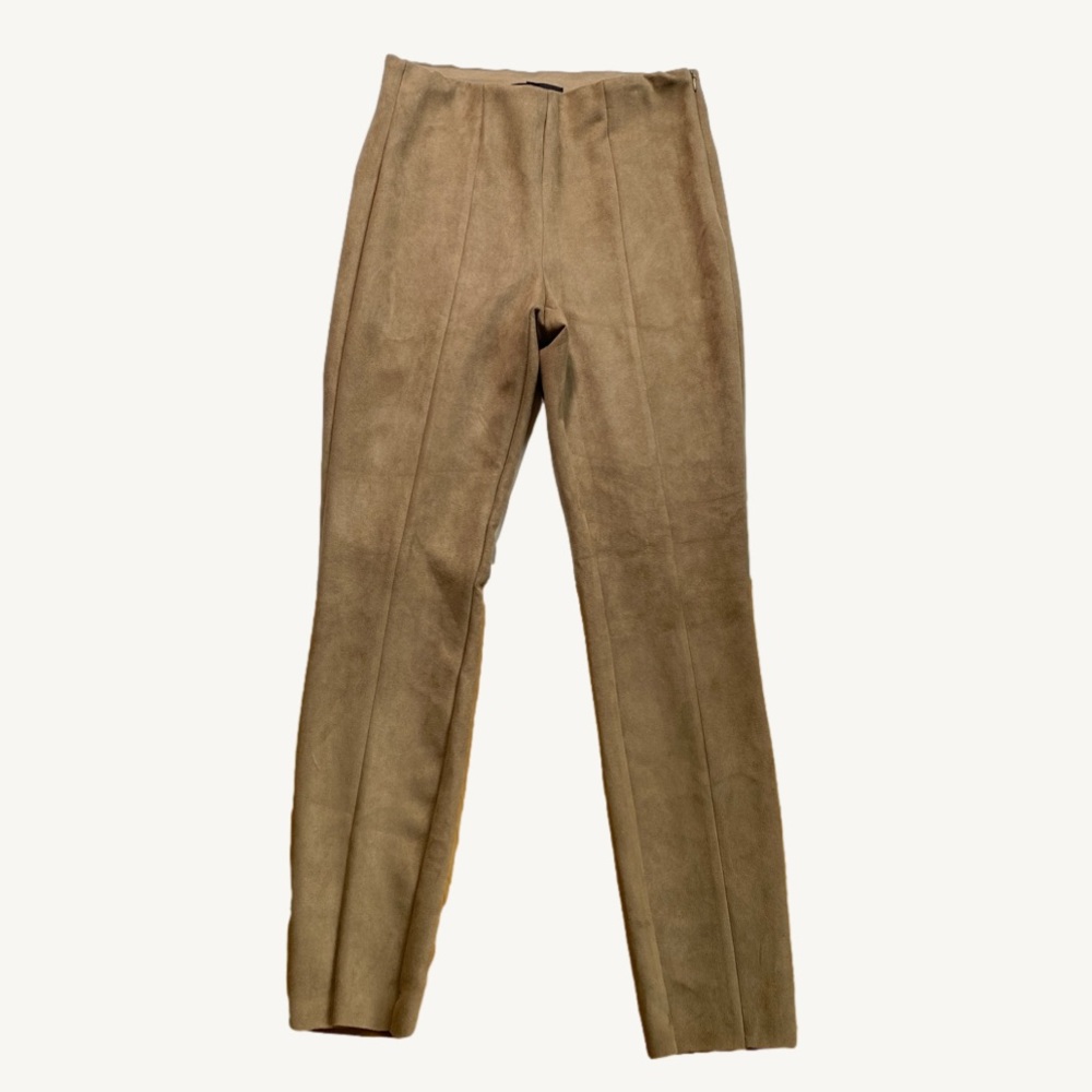 Vero Moda Velvet Tan Coloured High Wasted Pants Skinny Leg Size Medium